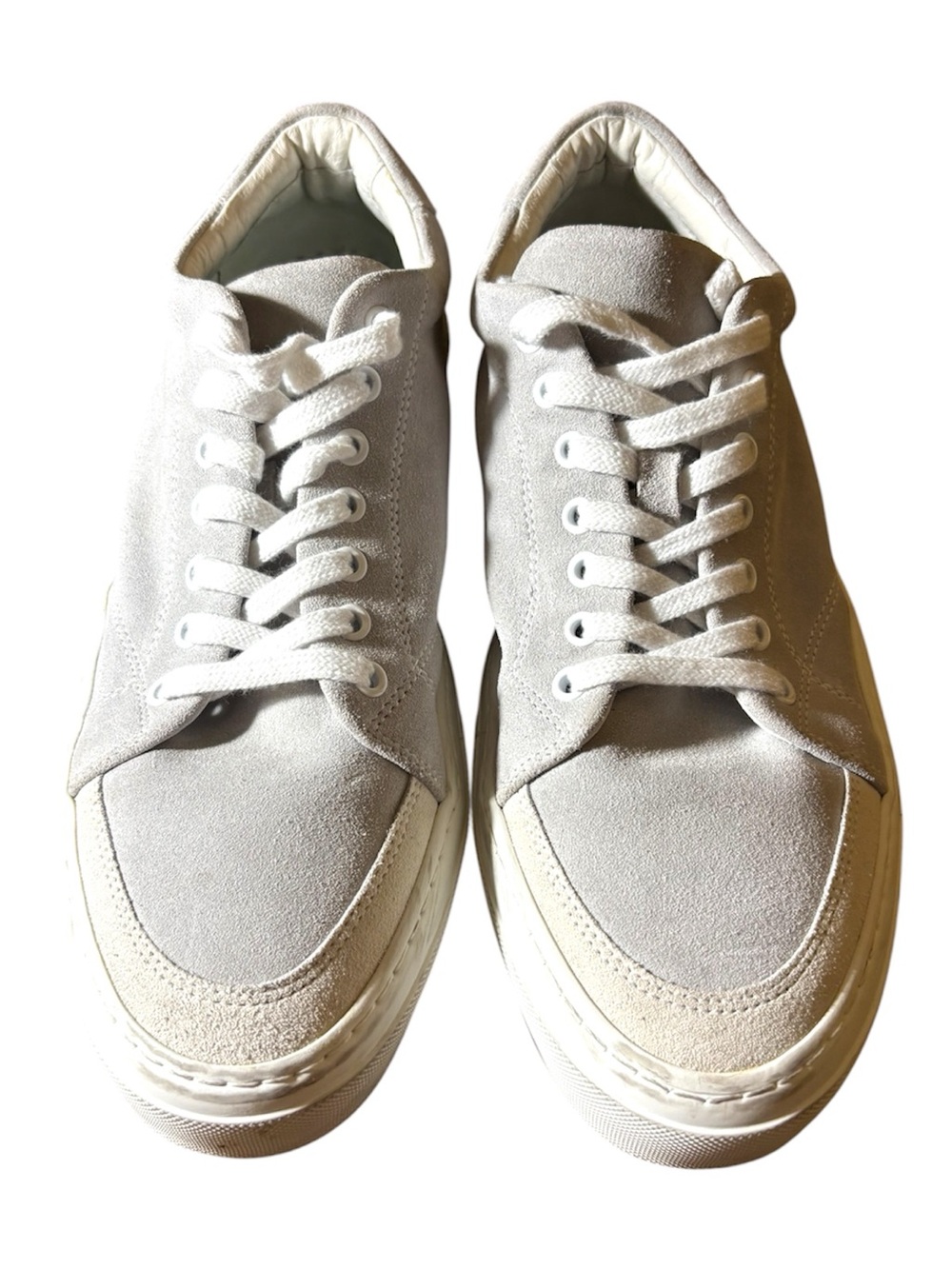 John Elliott Men's Haze Suede Lace-Up Sneakers in Light Grey Size 12 (EU 44)